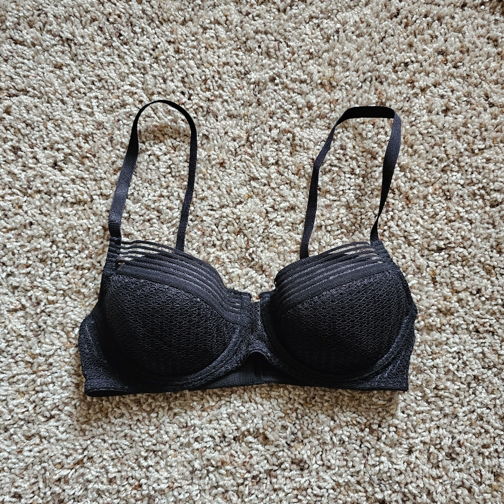 Thirdlove Modern Mesh Balconette Bra - 30C1/2 - Black
